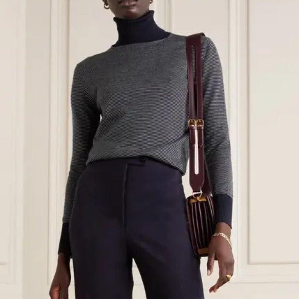 NWOT Giuliva Heritage Domitilla Striped Wool Turtleneck Sweater